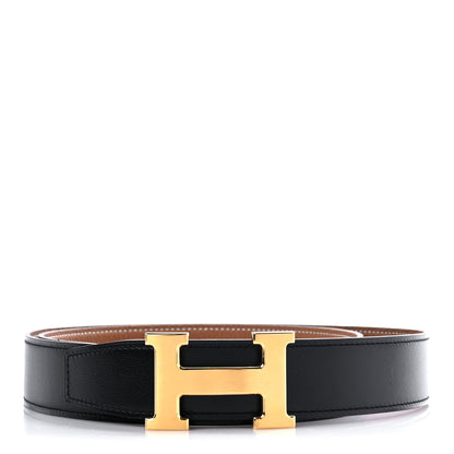 Hermes Box Togo 32mm H Belt 95 Black Gold 1 of 4