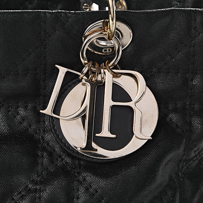 Christian Dior Coated Canvas Cannage Large Dior Soft Shopping Tote Black 8 of 10