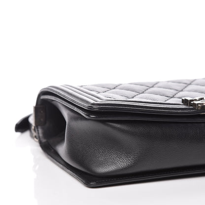 Chanel Calfskin Quilted Double Stitch New Medium Boy Flap Black 5 of 11