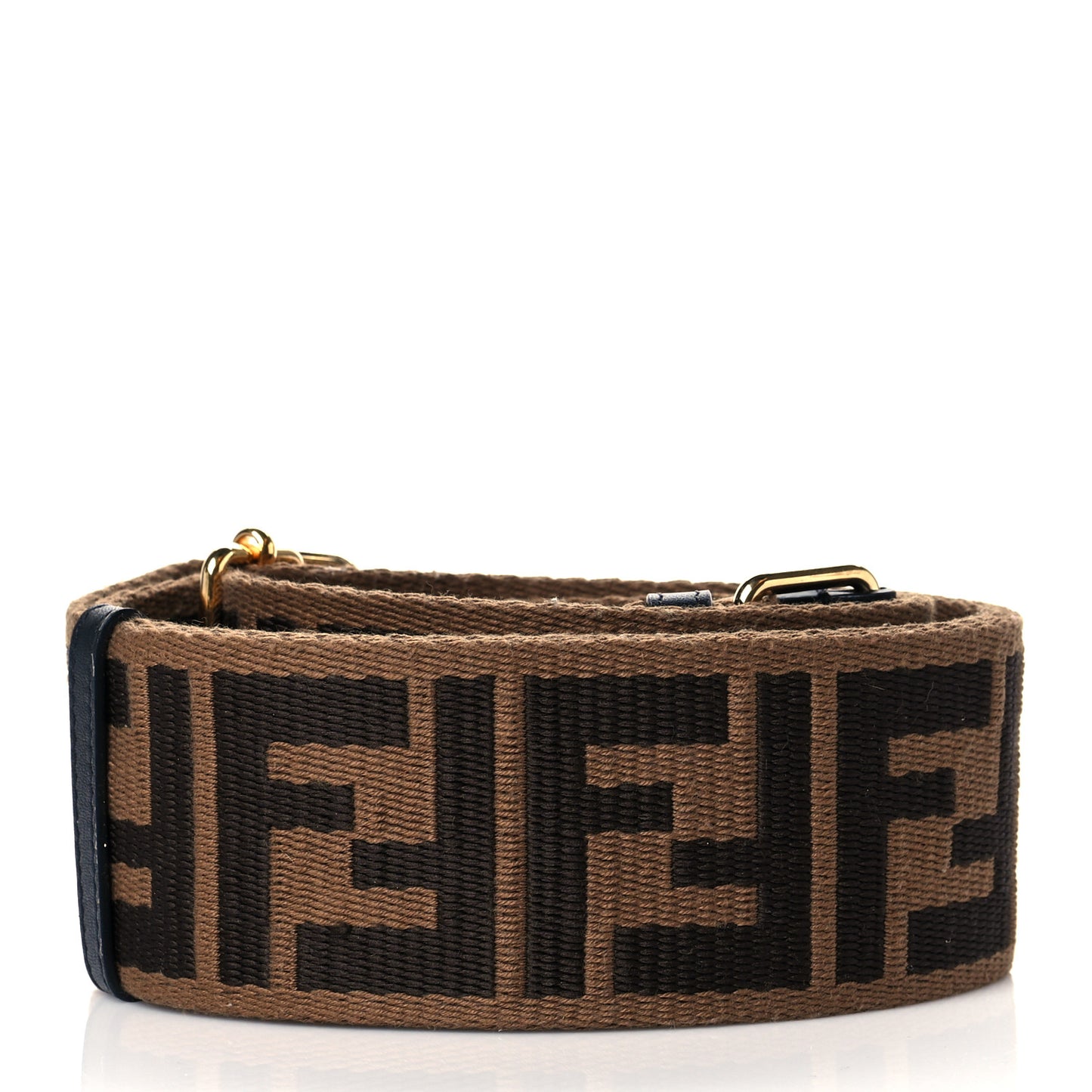 Ribbon Vitello Seta FF 1974 Adjustable Strap You Fango Marrone Black