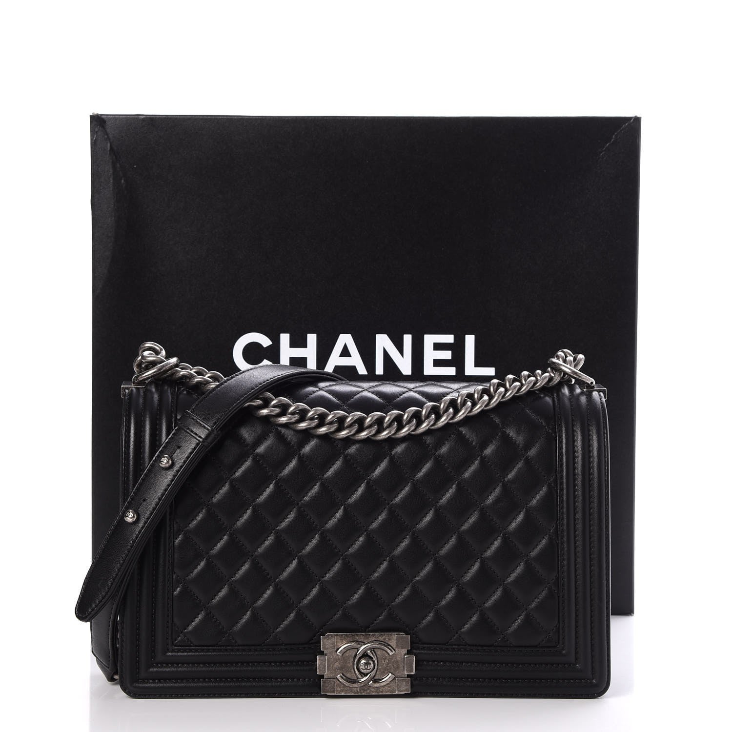 Chanel Lambskin Quilted New Medium Boy Flap Black 8 of 8
