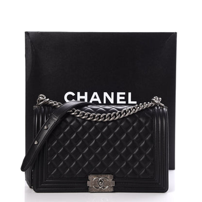 Chanel Lambskin Quilted New Medium Boy Flap Black 8 of 8