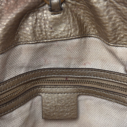 Gucci Metallic Pebbled Calfskin Medium Soho Chain Shoulder Bag Golden Beige 9 of 25