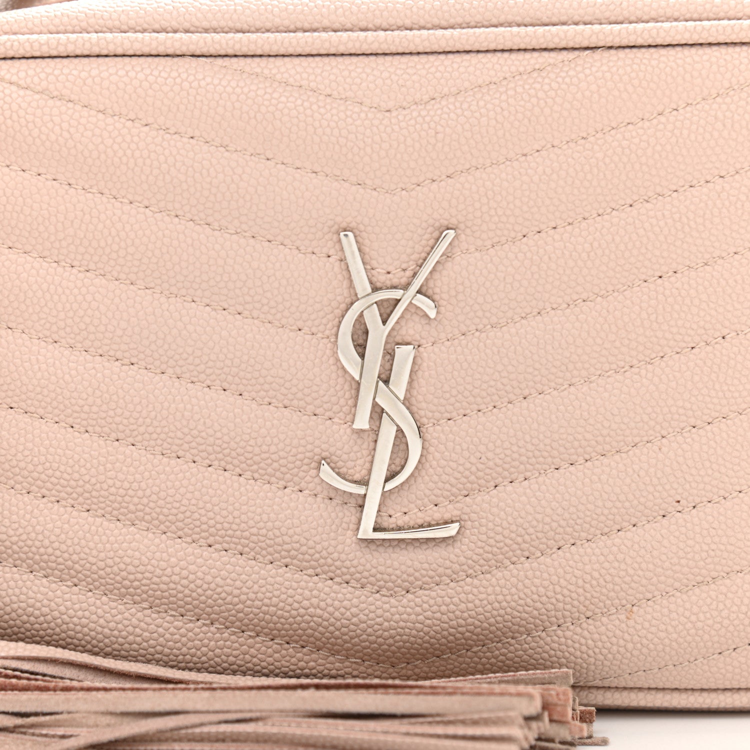 Saint Laurent Grain De Poudre Matelasse Monogram Mini Lou Camera Bag Marble Pink 9 of 9