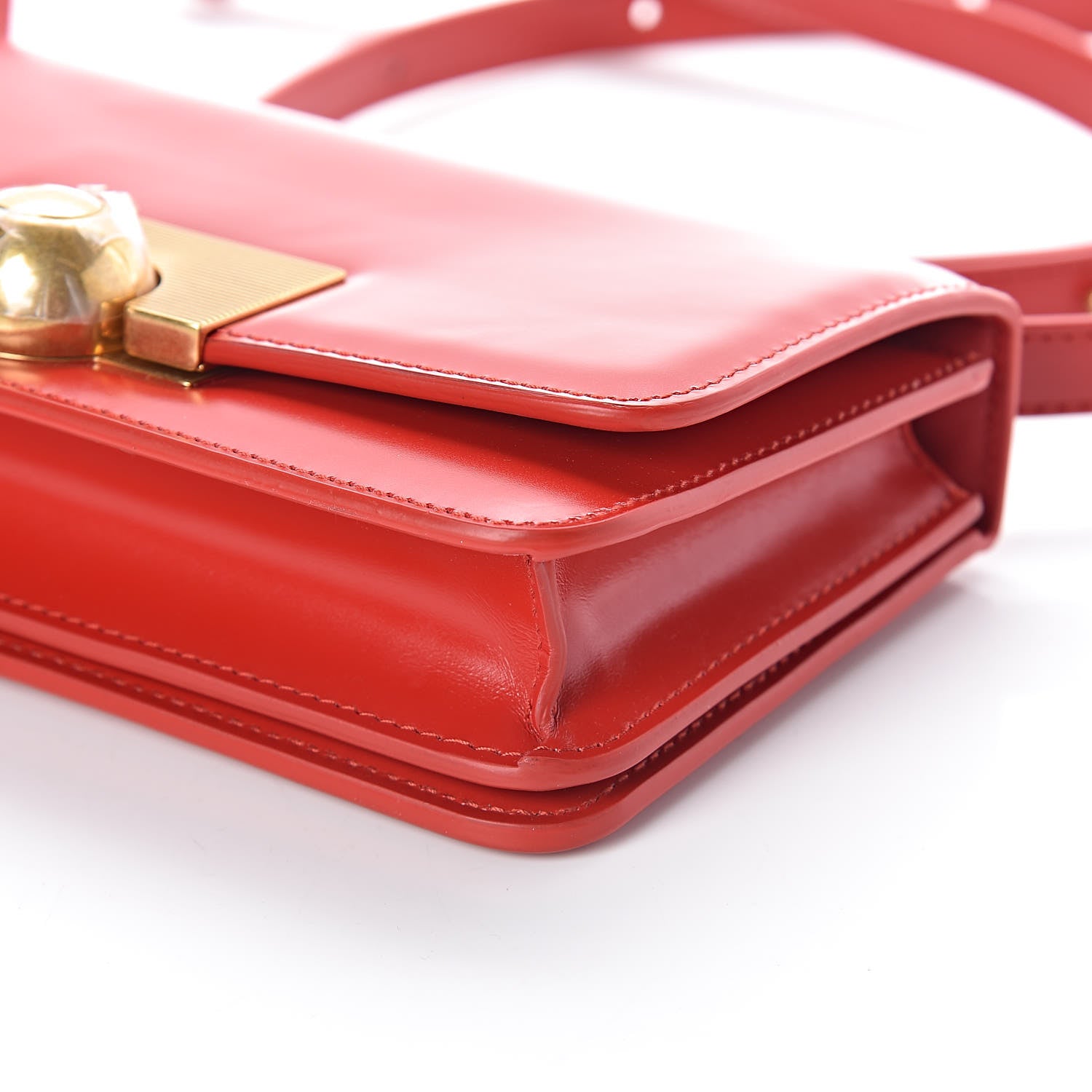 Bottega Veneta Spazzolato Calfskin Mini Classic BV Bag Bright Red 8 of 8