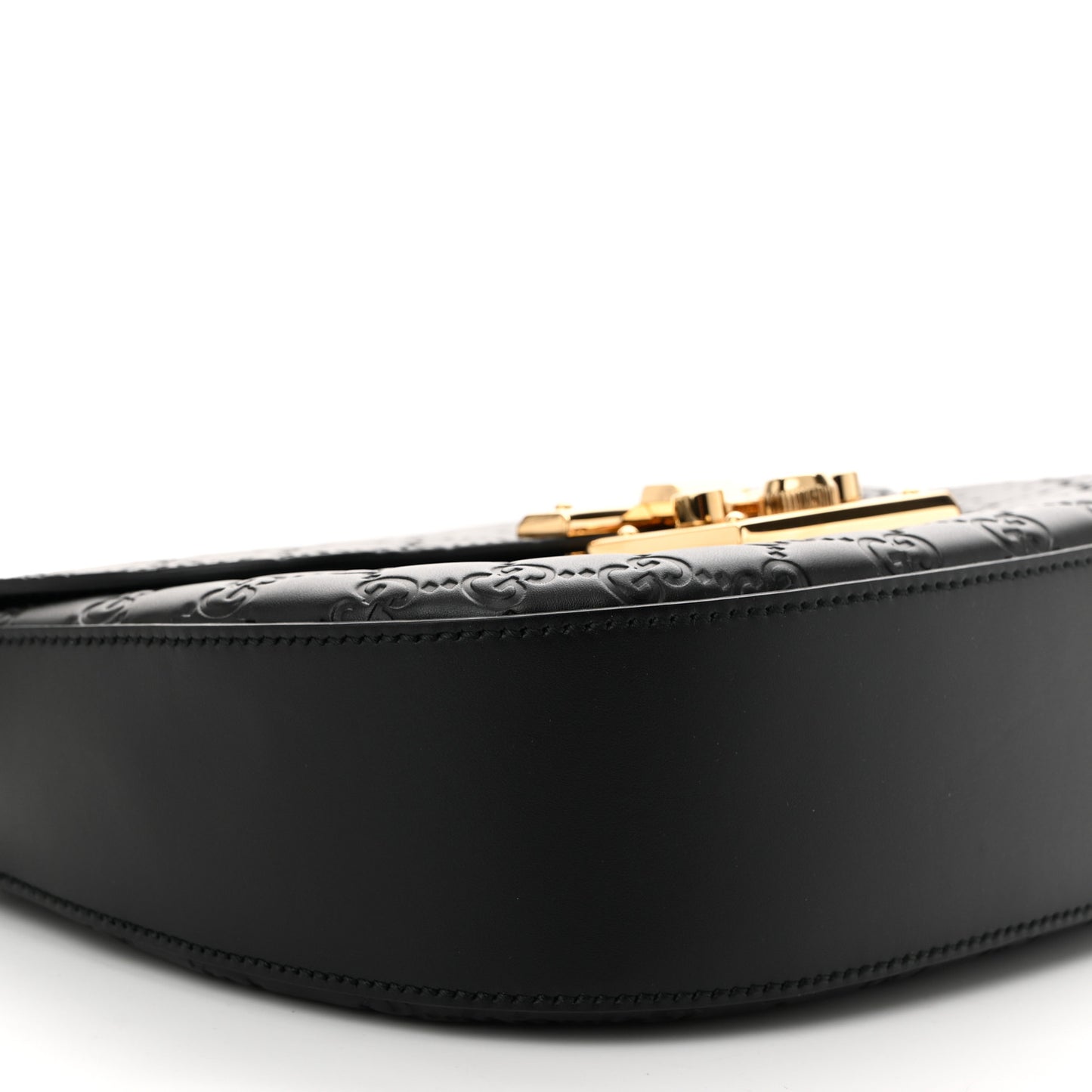 Guccissima Web Medium Padlock Messenger Shoulder Bag Black