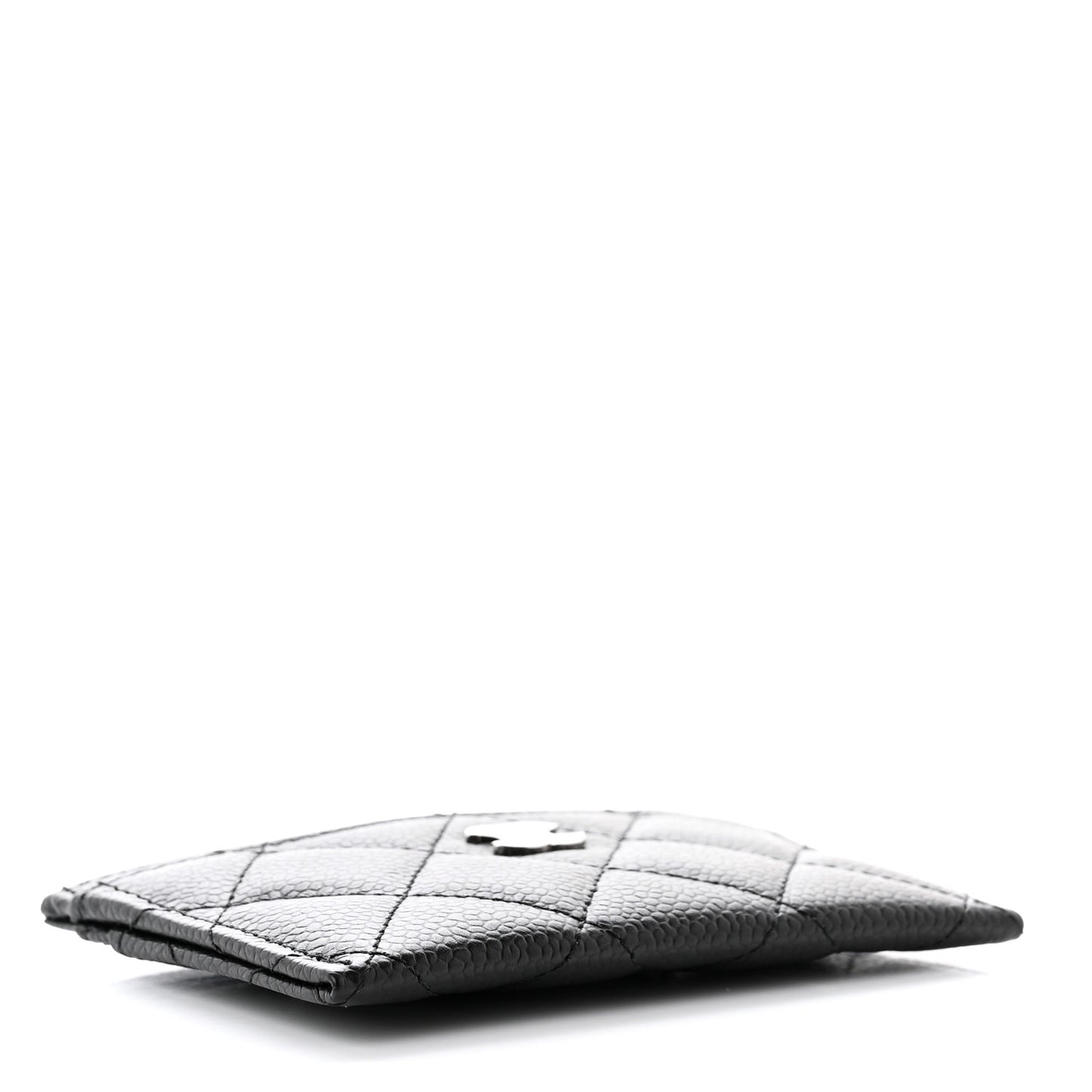 Caviar Quilted Card Holder Black