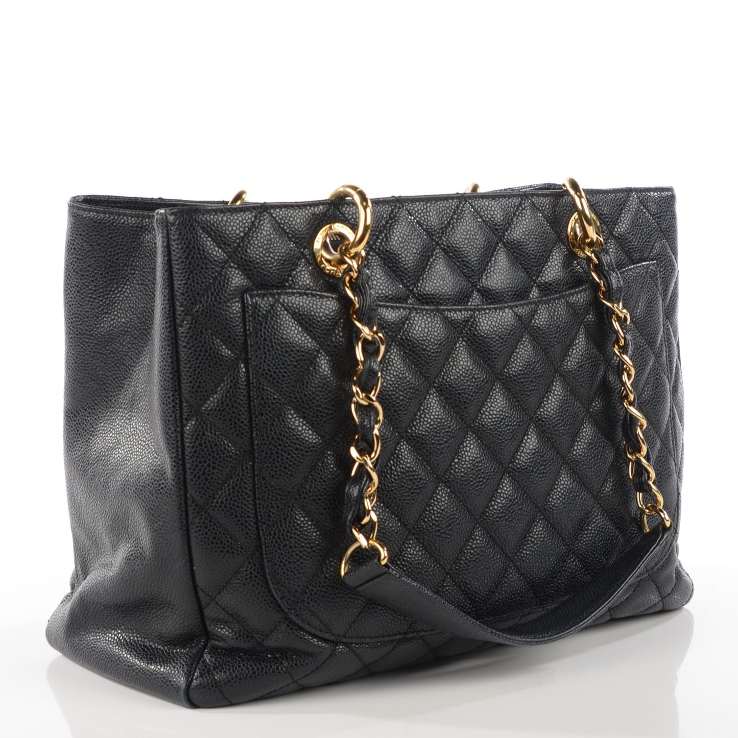 Caviar Quilted Grand Shopping Tote GST Black