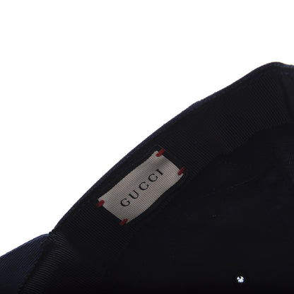 Gucci Cotton Moth Embroidered Baseball Hat 57 Navy 7 of 8