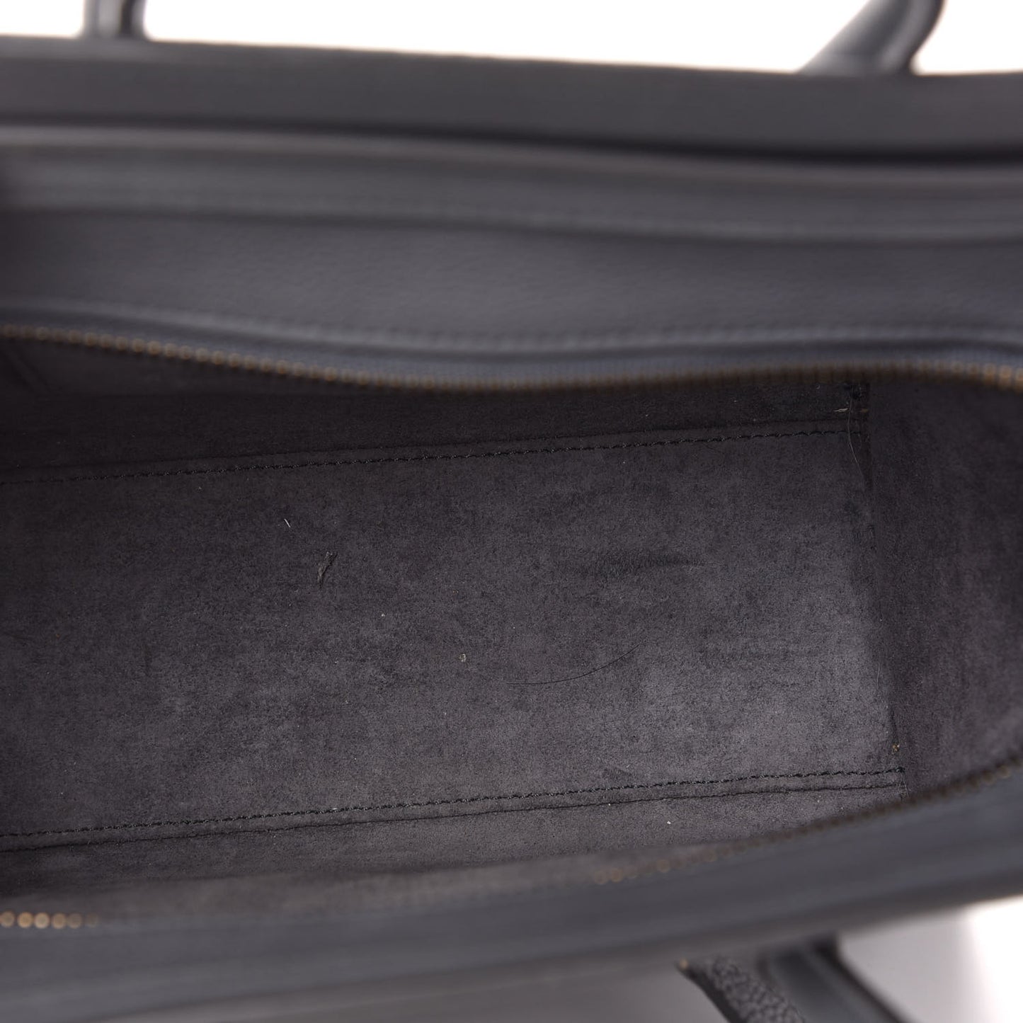 Drummed Calfskin Nano Luggage Kohl