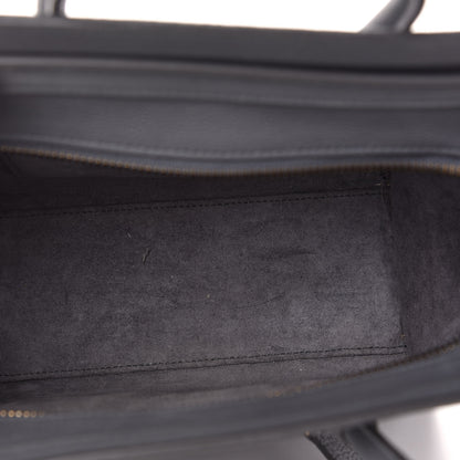 Celine Drummed Calfskin Nano Luggage Kohl 4 of 8