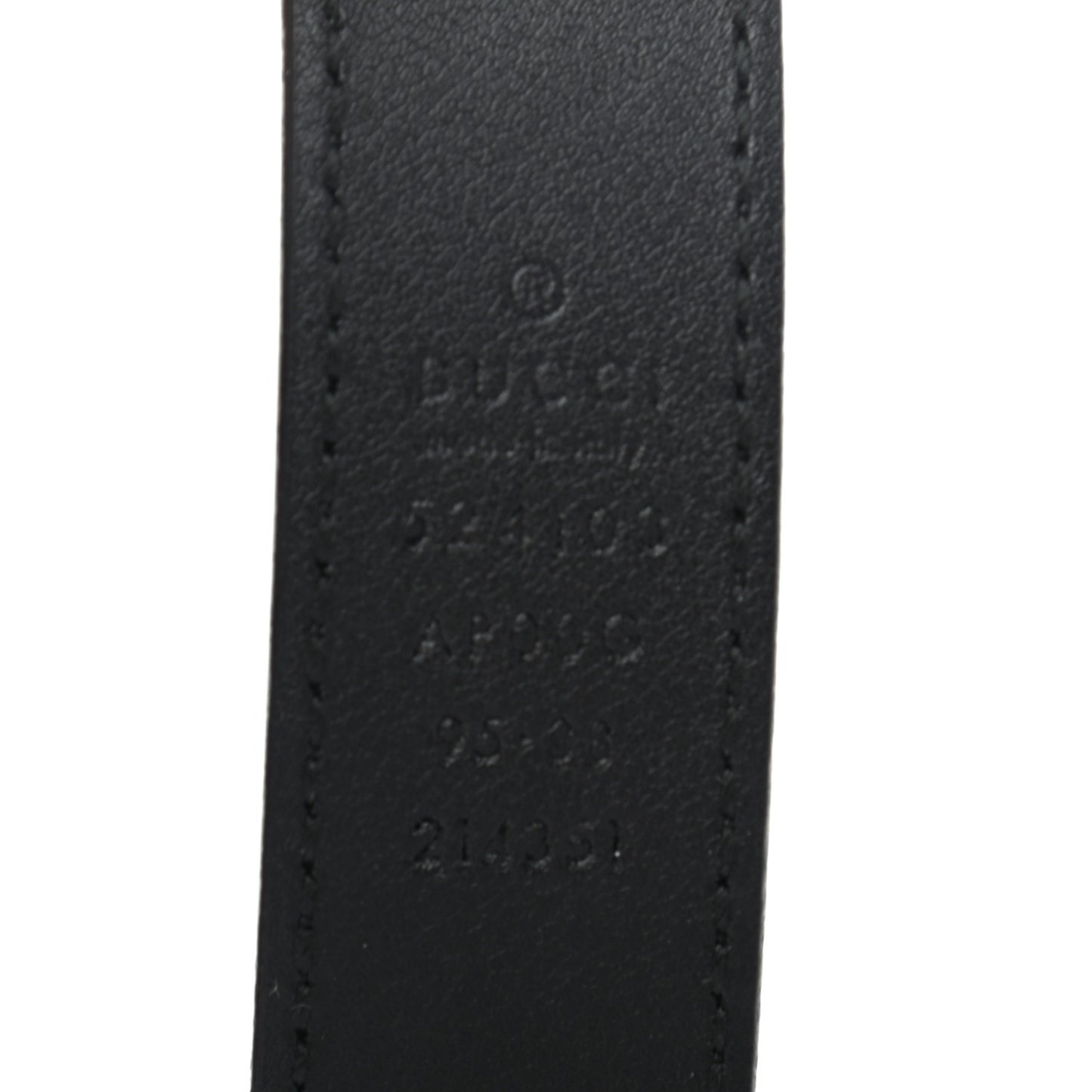 Moon Calfskin Torchon Double G 25mm Belt 95 38 Black