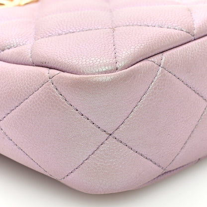 Chanel Iridescent Caviar Quilted Vertical My Perfect Camera Case Pink 9 of 10