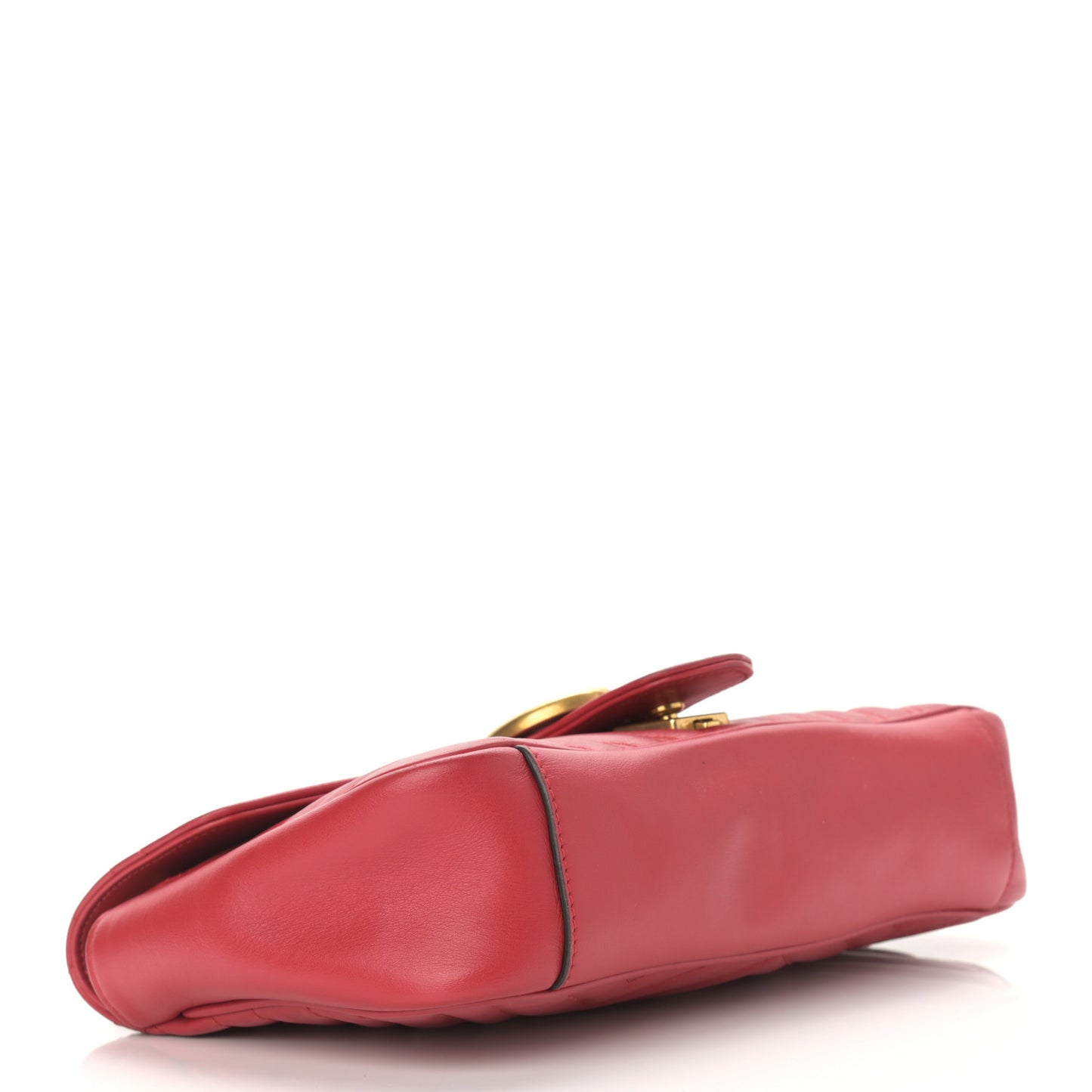 Calfskin Matelasse Small GG Marmont Shoulder Bag Hibiscus Red