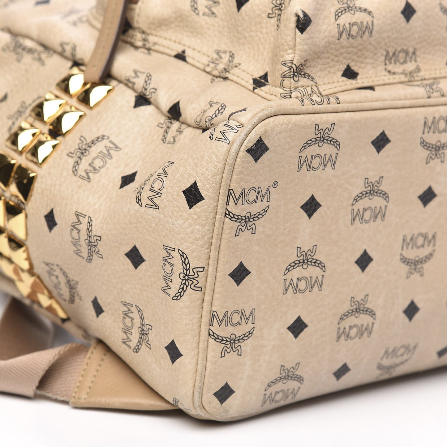 Visetos Large Side Studs Stark Backpack Beige