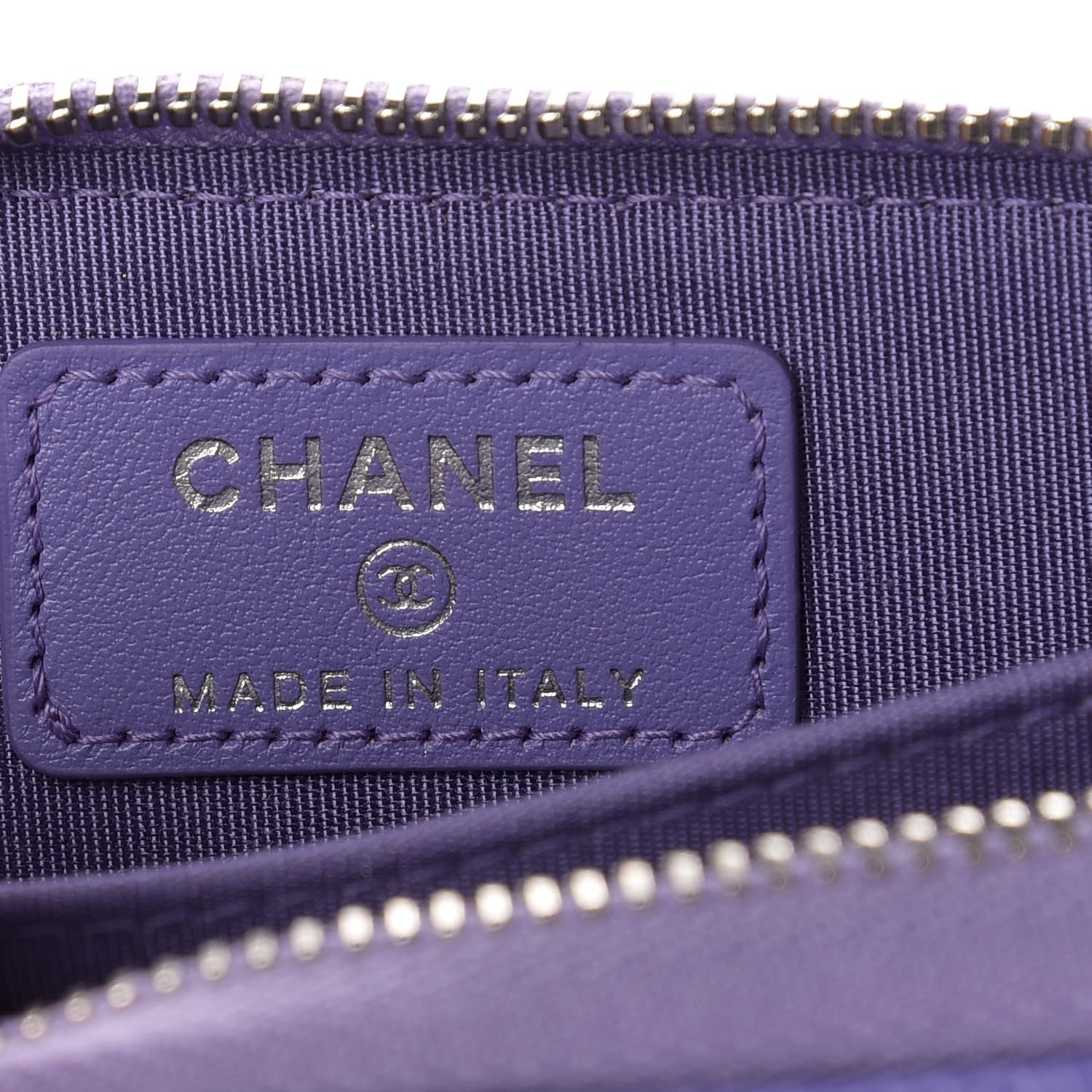 Chanel Caviar Quilted Incognito Zip Coin Purse Purple 6 of 9