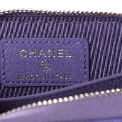 Chanel Caviar Quilted Incognito Zip Coin Purse Purple 6 of 9