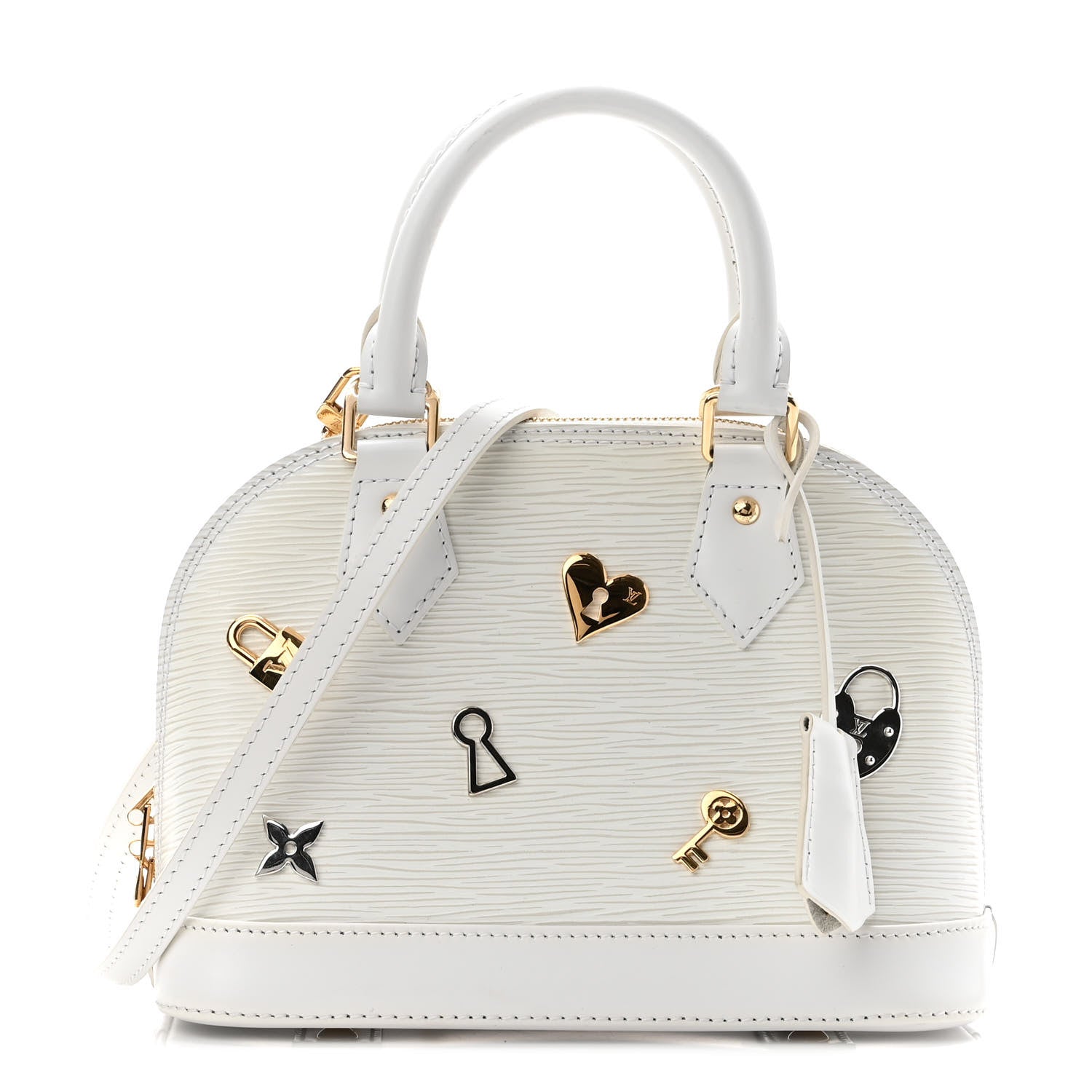 Louis Vuitton Epi Love Lock Alma BB White 1 of 9