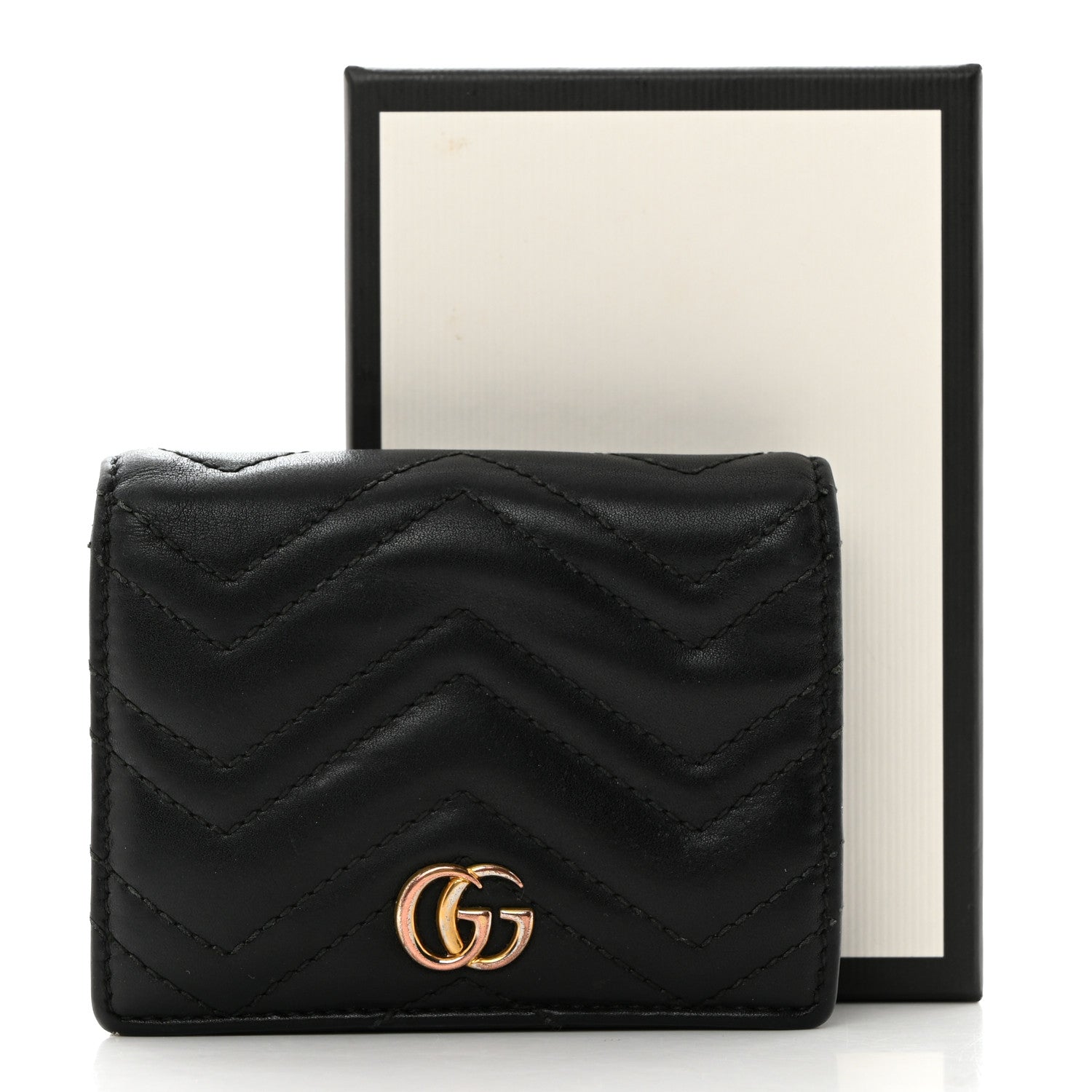Gucci Calfskin Matelasse GG Marmont Card Case Black 8 of 8