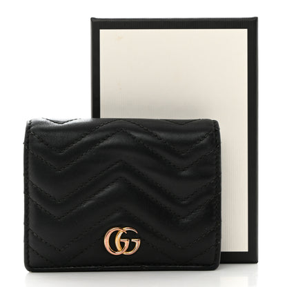 Gucci Calfskin Matelasse GG Marmont Card Case Black 8 of 8