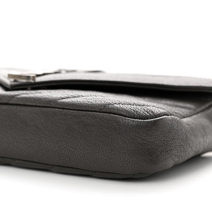 Saint Laurent Sheepskin Matelasse Chevron Monogram College Chain Wallet Coal 9 of 11