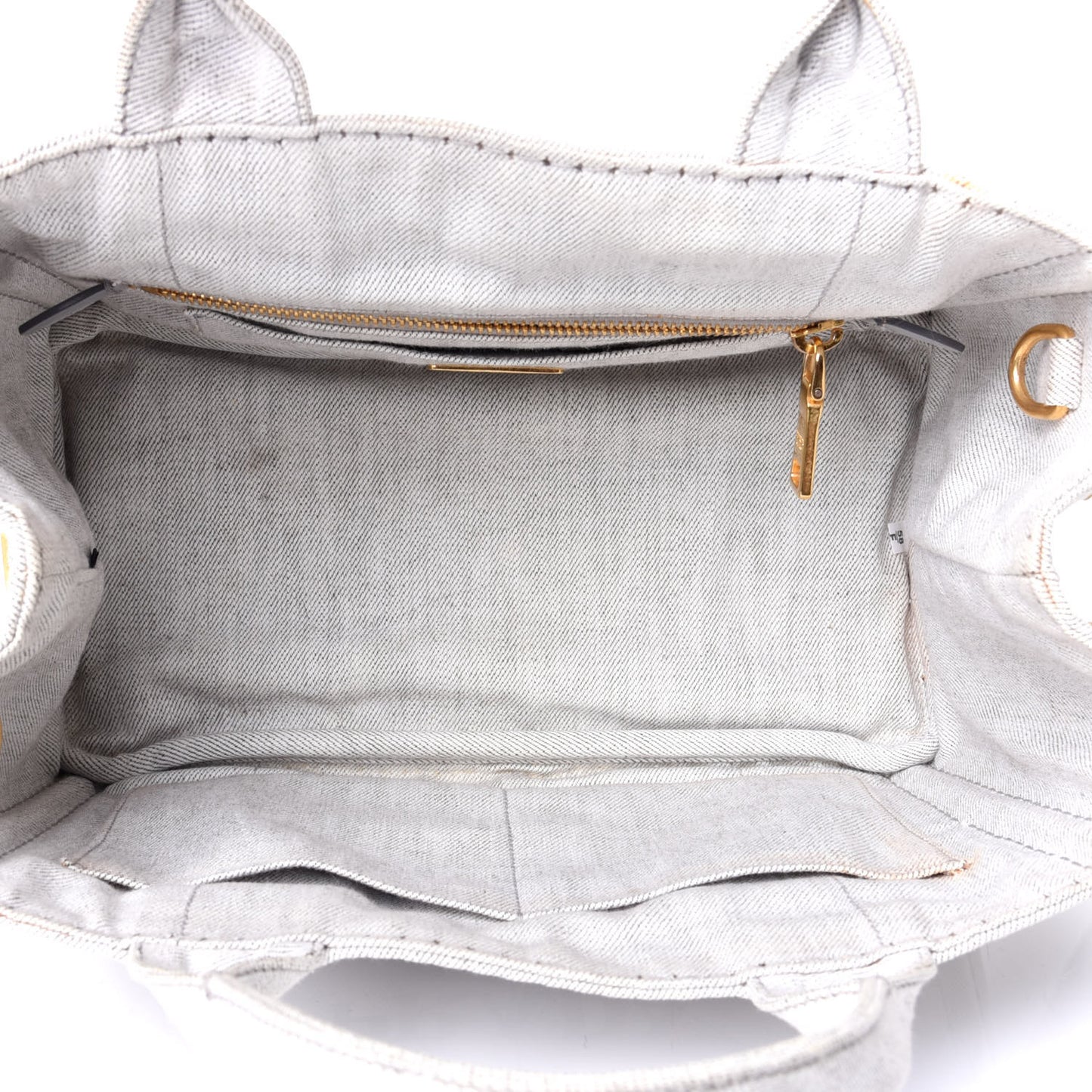 Denim Small Logo Tote Bianco