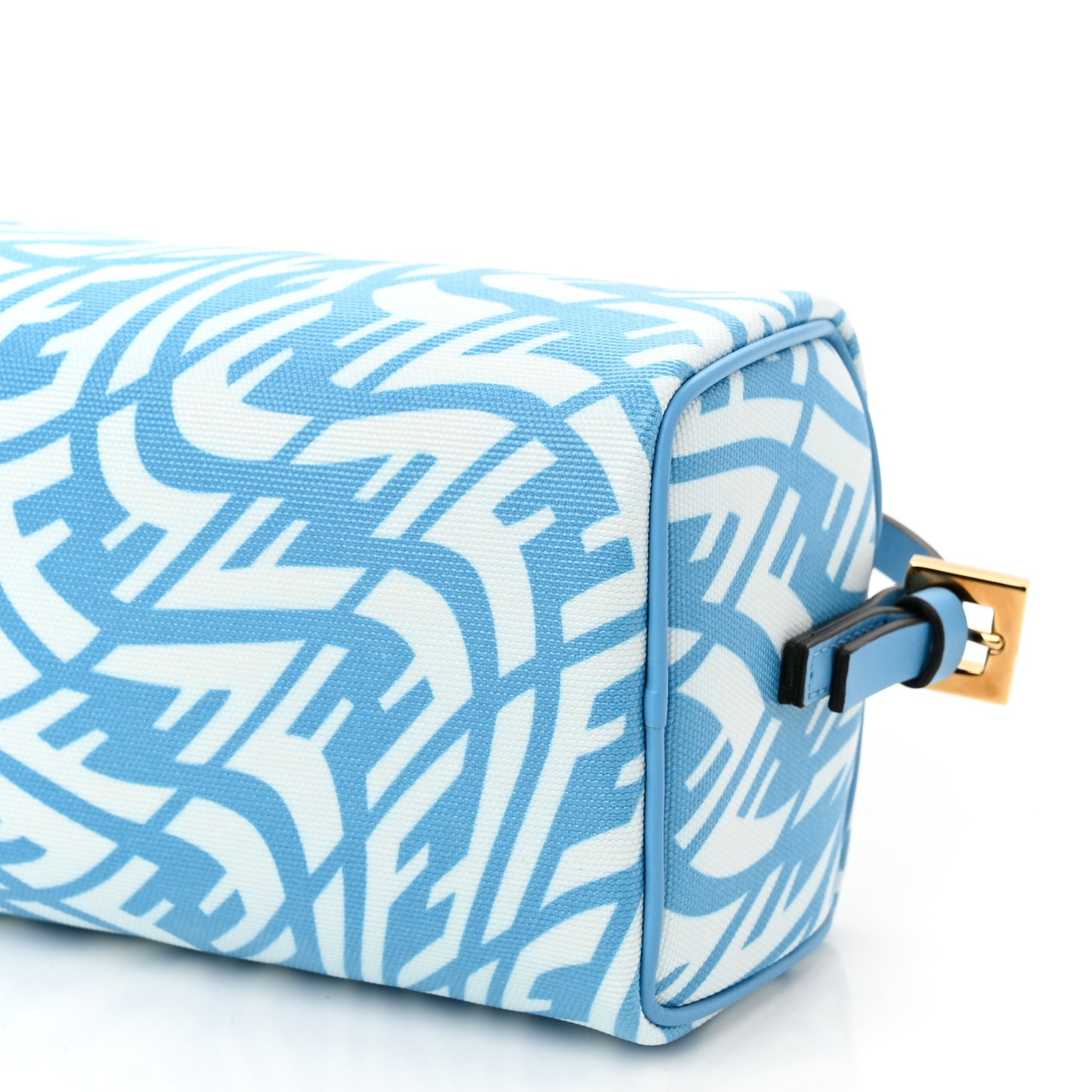 X SARAH COLEMAN Glazed Canvas Vitello King FF Vertigo Mini Shoulder Bag Cyber Blue White