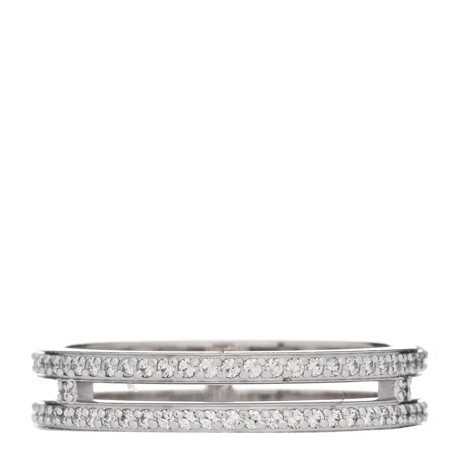 Hermes 18K White Gold Diamond Ariane Wedding Band Ring 49 5 3 of 5