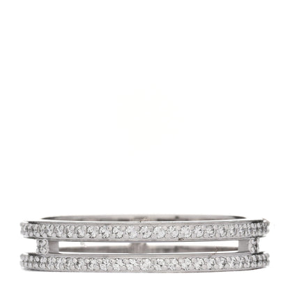 Hermes 18K White Gold Diamond Ariane Wedding Band Ring 49 5 3 of 5