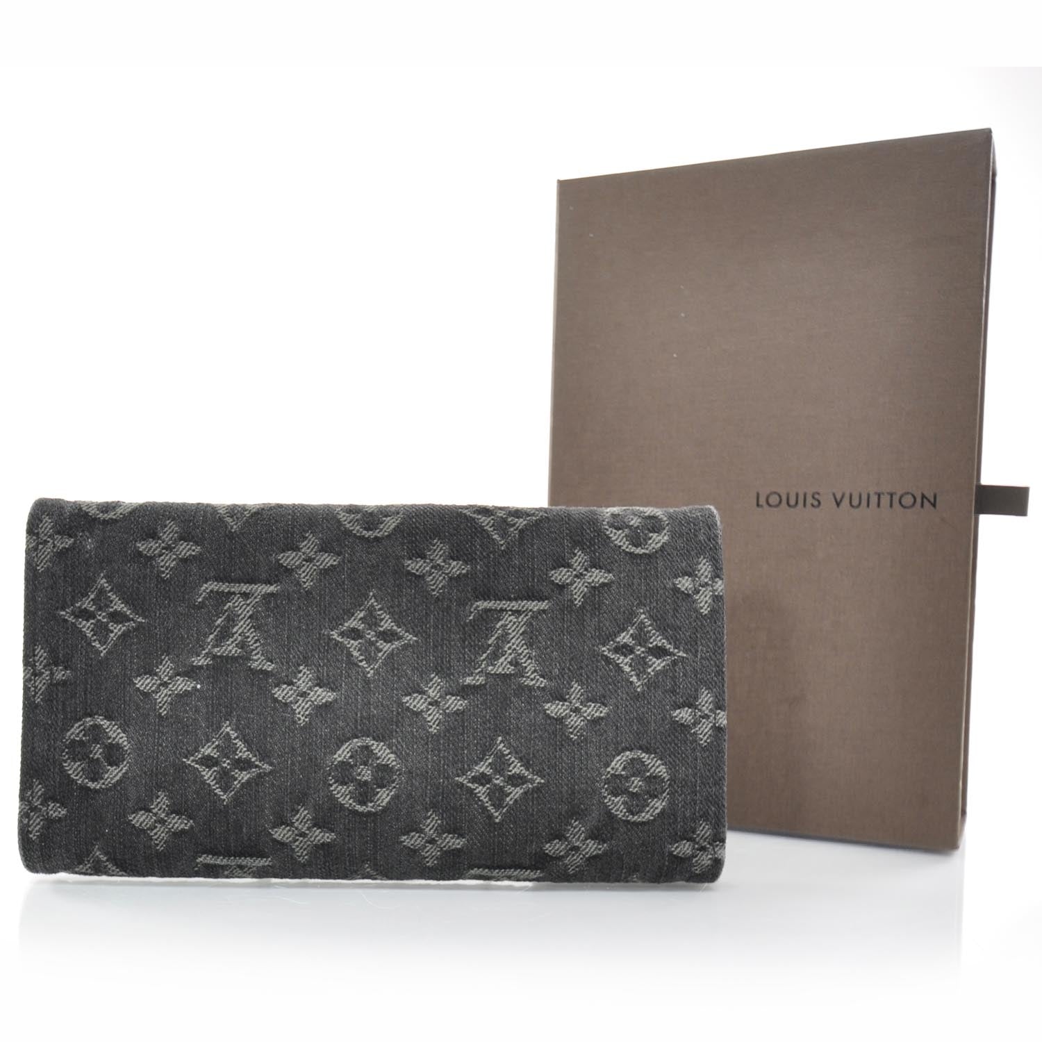 Louis Vuitton Denim Amelia Wallet Black 2 of 7