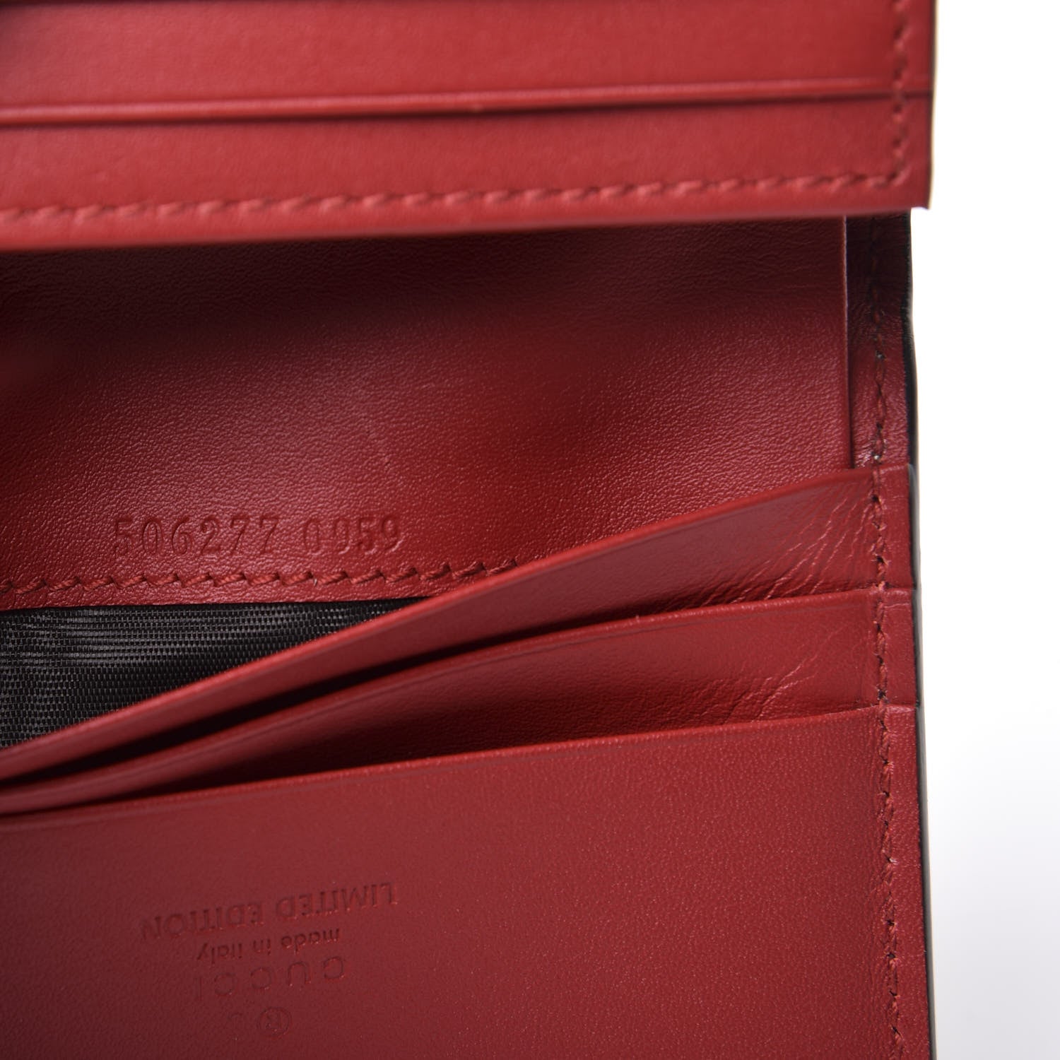 Gucci GG Supreme Monogram Bosco Patch Card Case Wallet Beige Malva Hibiscus Red 8 of 9