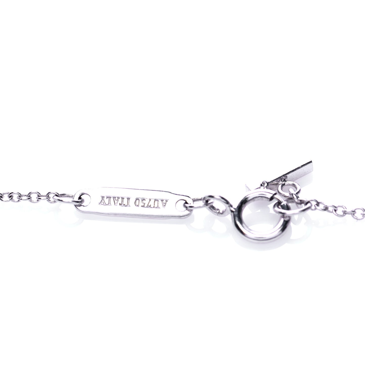 18K White Gold Blue Sapphire Large T Smile Pendant Necklace