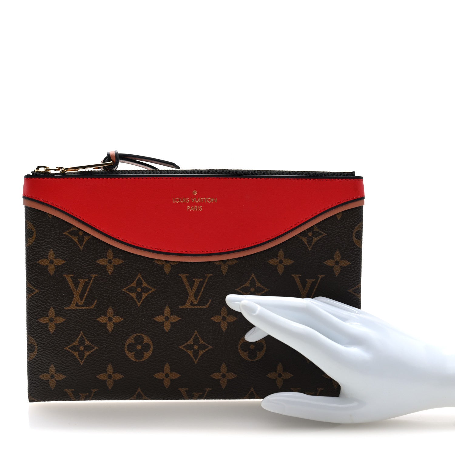 Louis Vuitton Monogram Tuileries Pochette Red 2 of 6