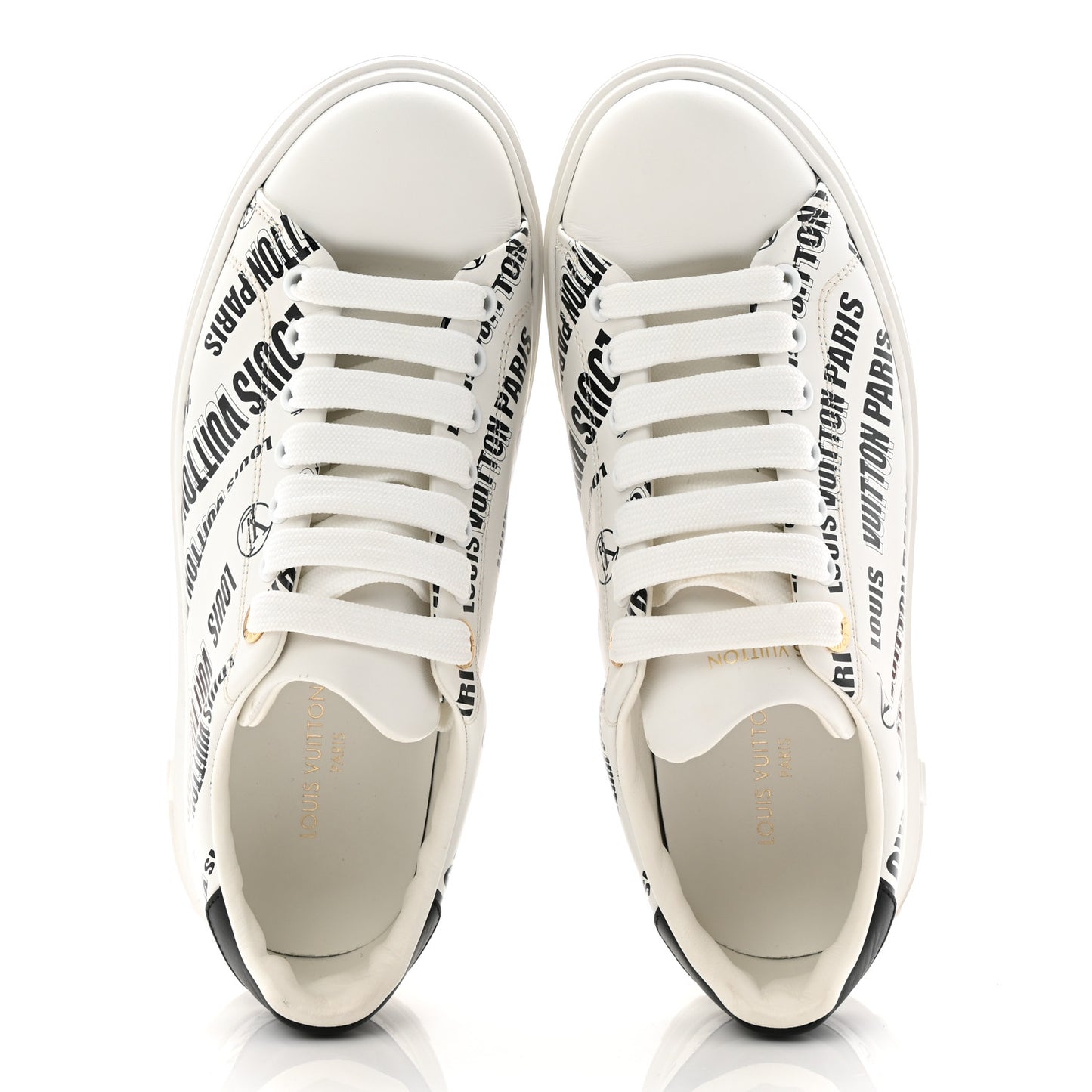 Calfskin Printed Time Out Trainer Sneakers 37 White