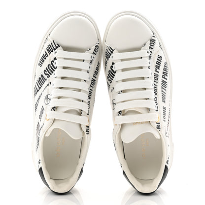 Louis Vuitton Calfskin Printed Time Out Trainer Sneakers 37 White 5 of 10