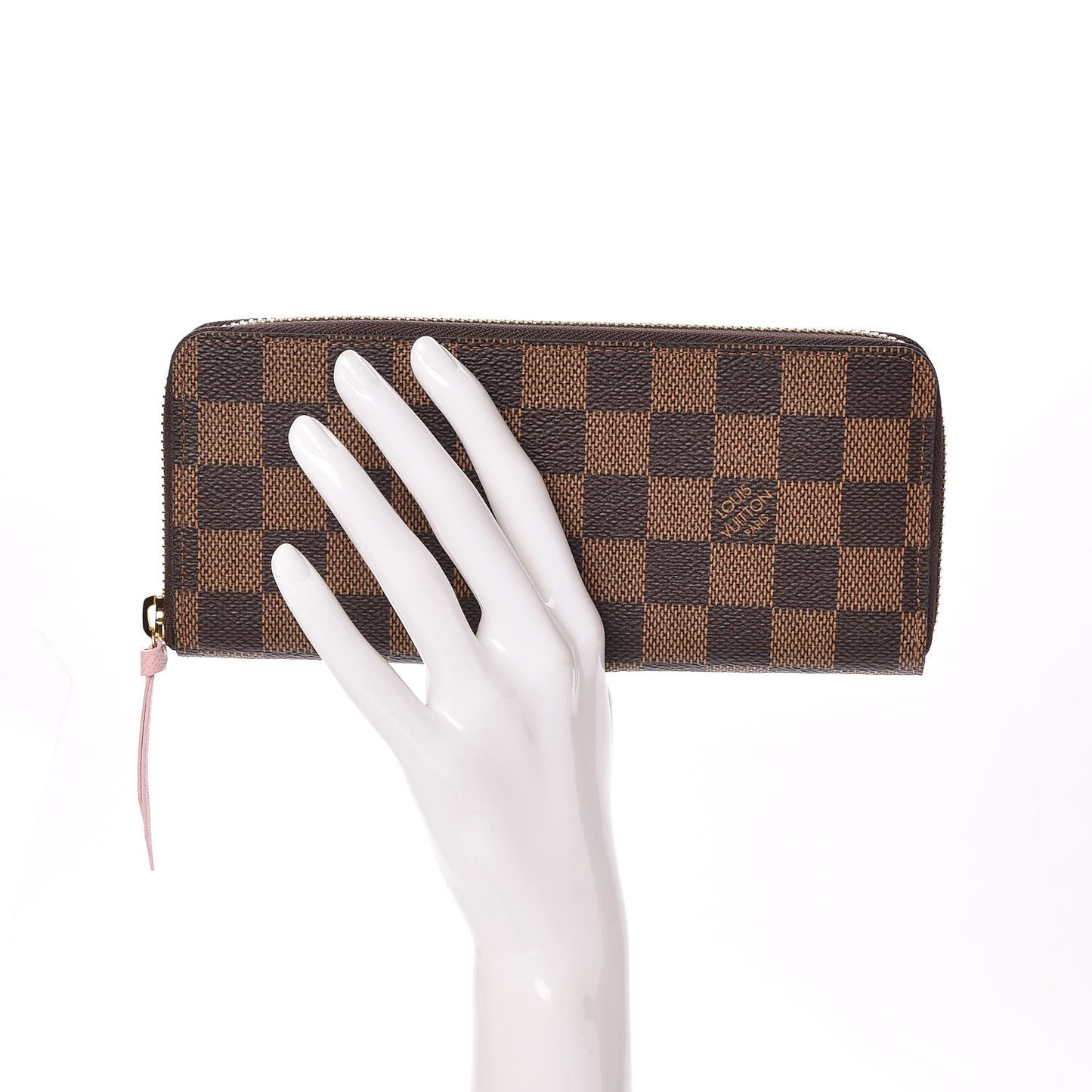 Damier Ebene Clemence Wallet Rose Ballerine