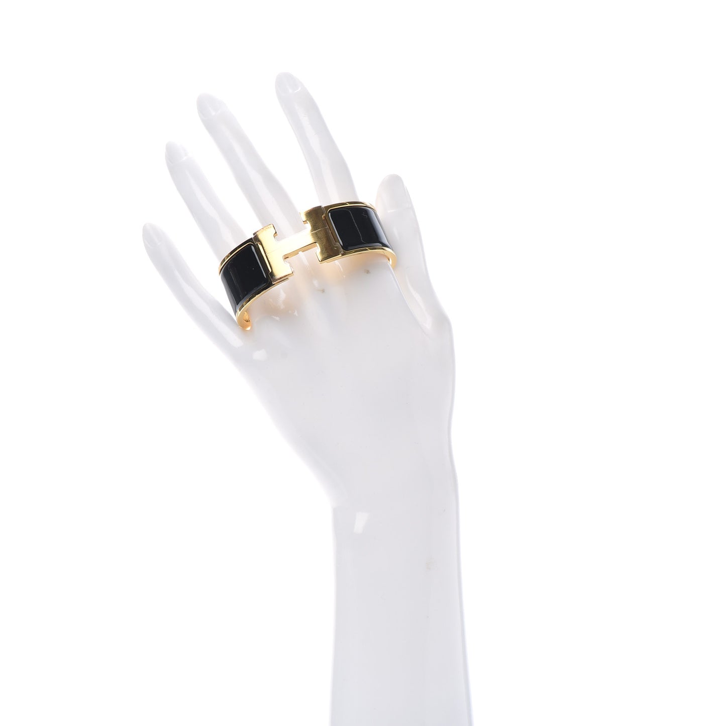 Enamel Wide Clic Clac H Bracelet GM Black