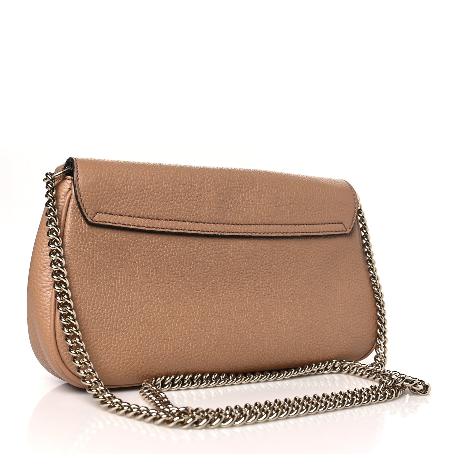 Pebbled Calfskin Medium Soho Flap Crossbody Camelia