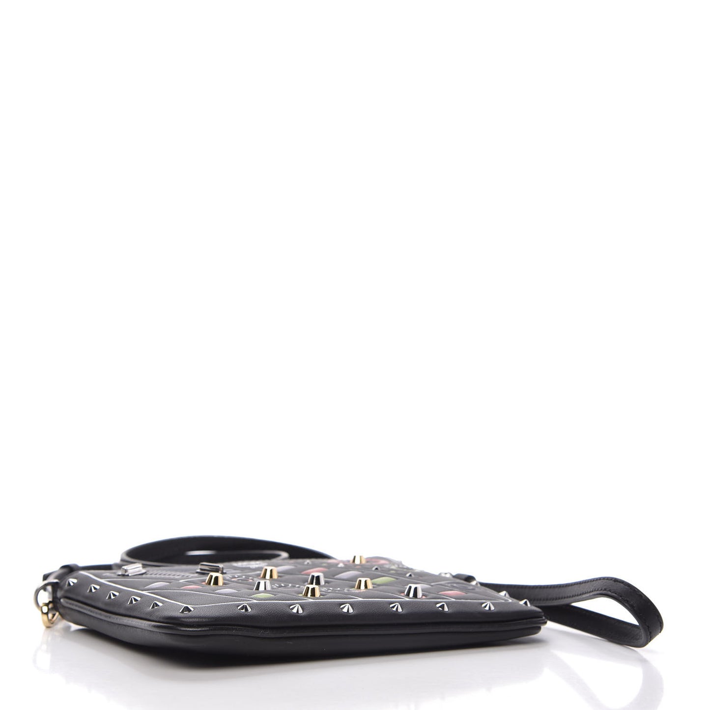 Calfskin Studded Crossbody Black