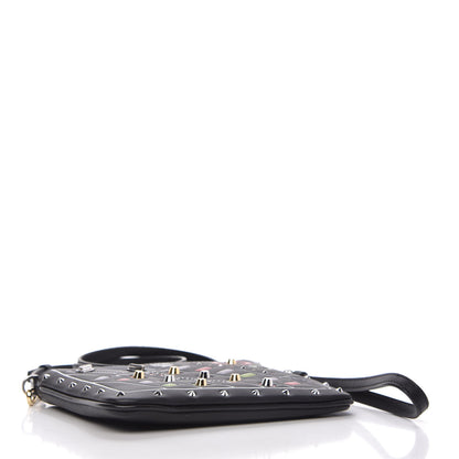 MCM Calfskin Studded Crossbody Black 4 of 9