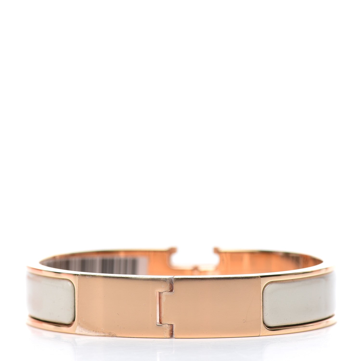 Hermes Enamel Narrow Clic Clac H Bracelet PM Pannacotta 3 of 5