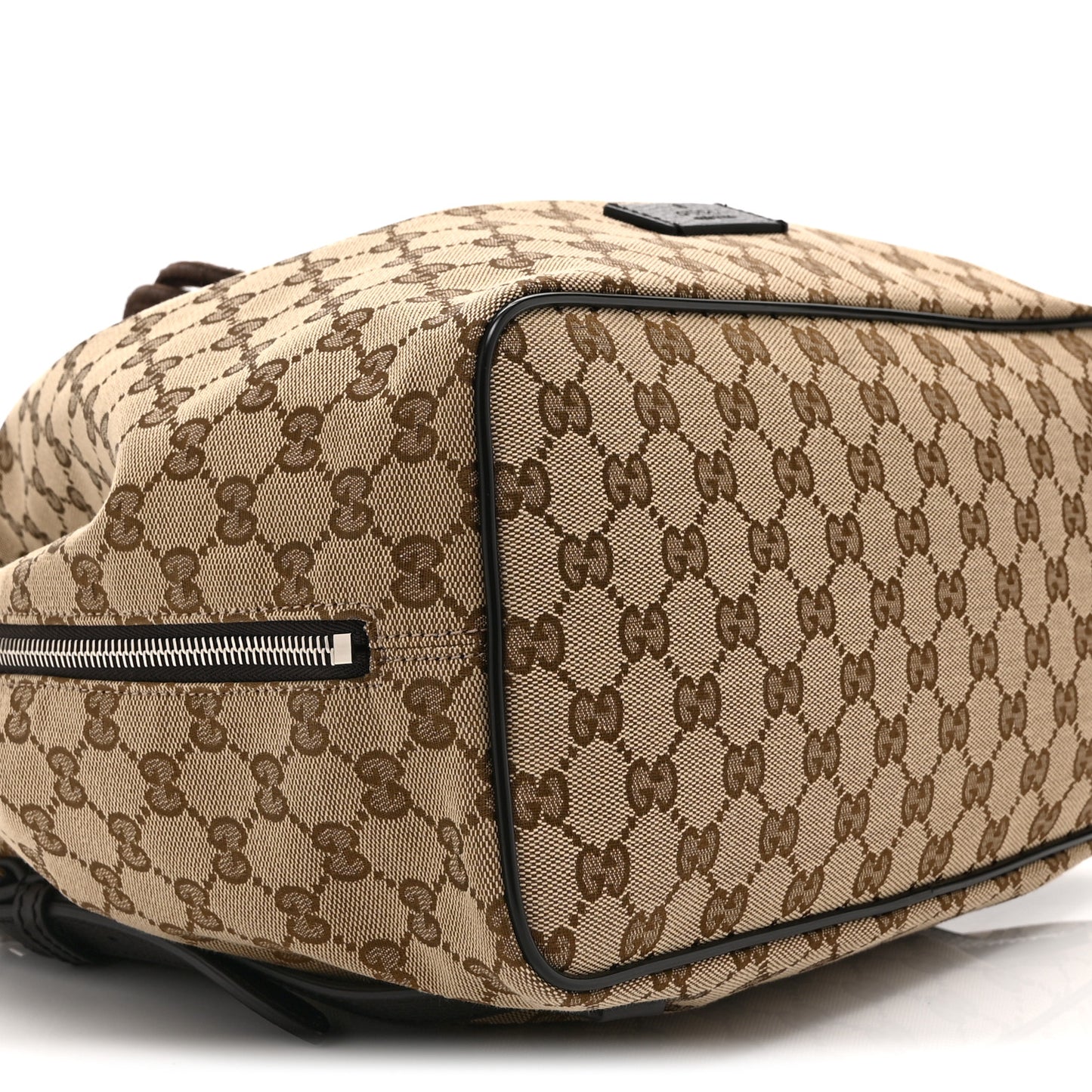 Monogram Dollar Calfskin O Drawstring Backpack Beige Ebony Testa di Moro Dark Chocolate