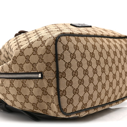 Gucci Monogram Dollar Calfskin O Drawstring Backpack Beige Ebony Testa di Moro Dark Chocolate 9 of 11