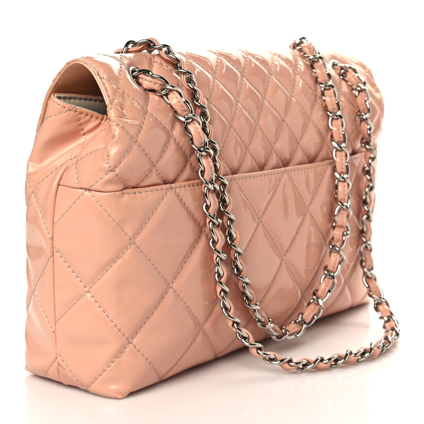 Vinyl Quilted In The Business Flap Bag Pink