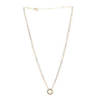 Cartier 18K Pink Yellow White Gold Trinity Double Chain Pendant Necklace 3 of 6