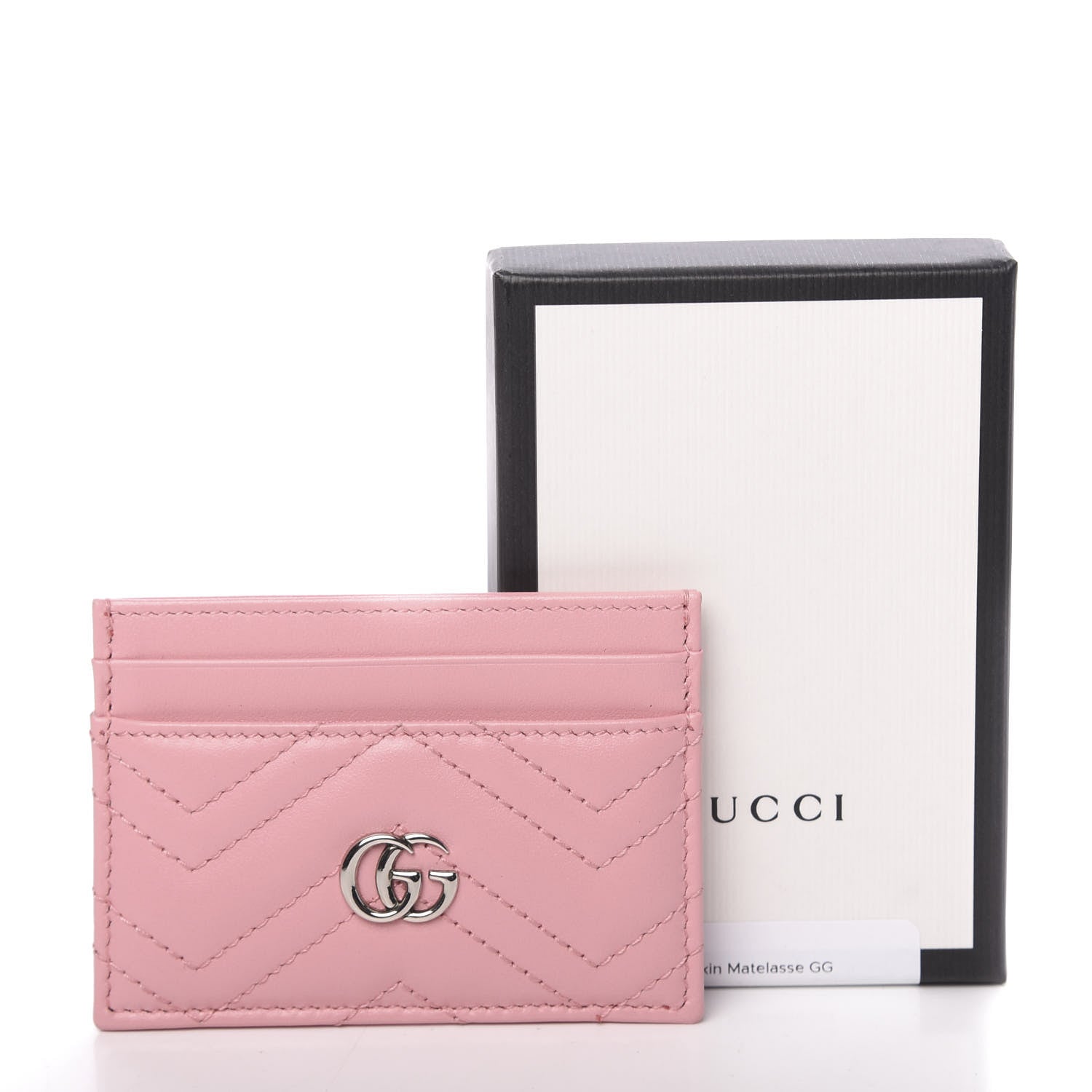 Gucci Calfskin Matelasse GG Marmont Card Holder Wild Rose 8 of 8