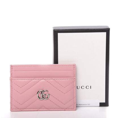 Gucci Calfskin Matelasse GG Marmont Card Holder Wild Rose 8 of 8
