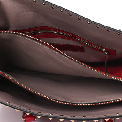 Valentino Garavani Vitello Small Rockstud Top Handle Tote Cyclamin 4 of 6