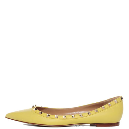 Valentino Garavani Nappa Rockstud Ballerina Flats Yellow 40.5 1 of 7