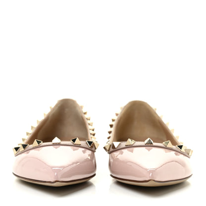 Valentino Garavani Patent Rockstud Ballerina Flats 37 Water Rose Poudre 2 of 8